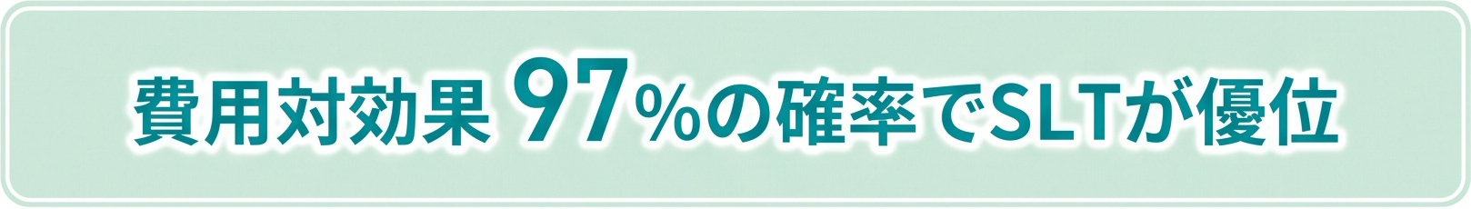 前橋みなみモール眼科 費用対効果97%の確率でSLTが優位
